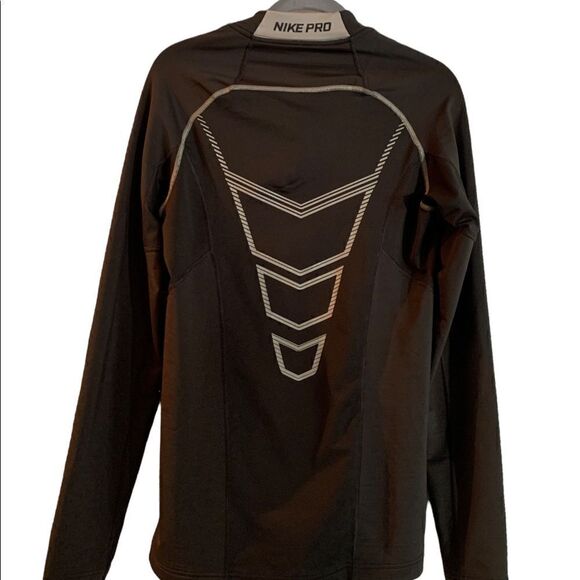 NIKE Pro Compression Dri Fit 1/4 Zip Fitted Pullover Charcoal Gray Size Small - Picture 6 of 7